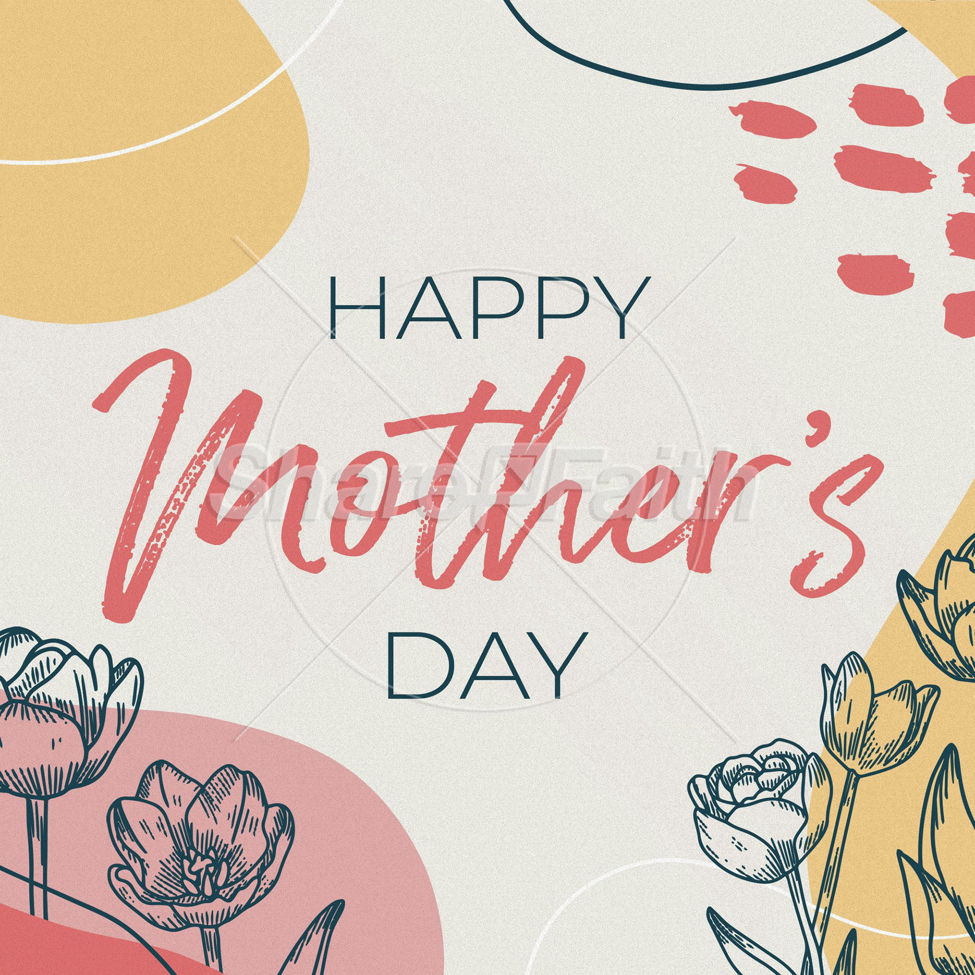 Happy Mother’s Day Floral Shapes: Social Media Graphics
