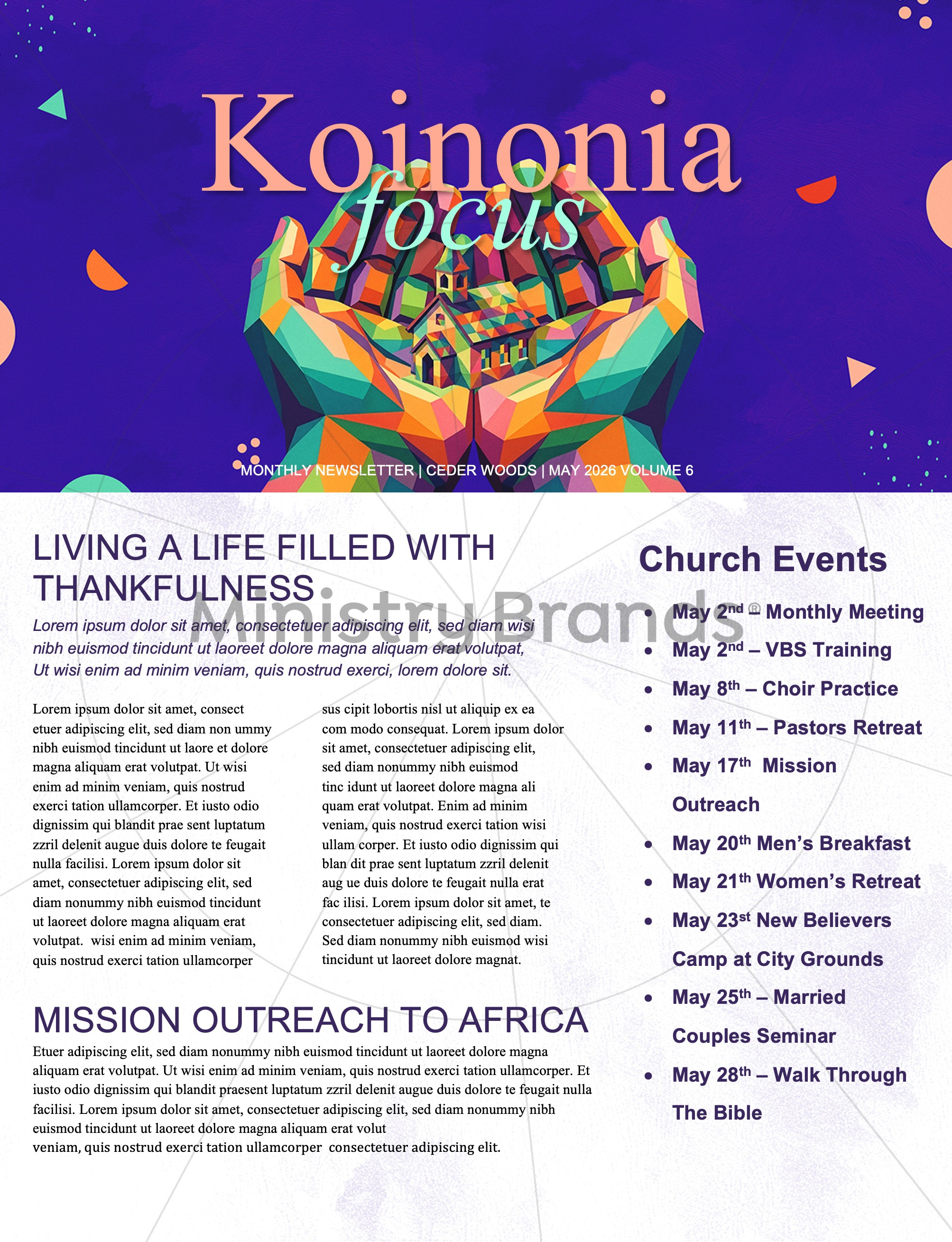 One Body Vibrant Mosaic: Newsletter