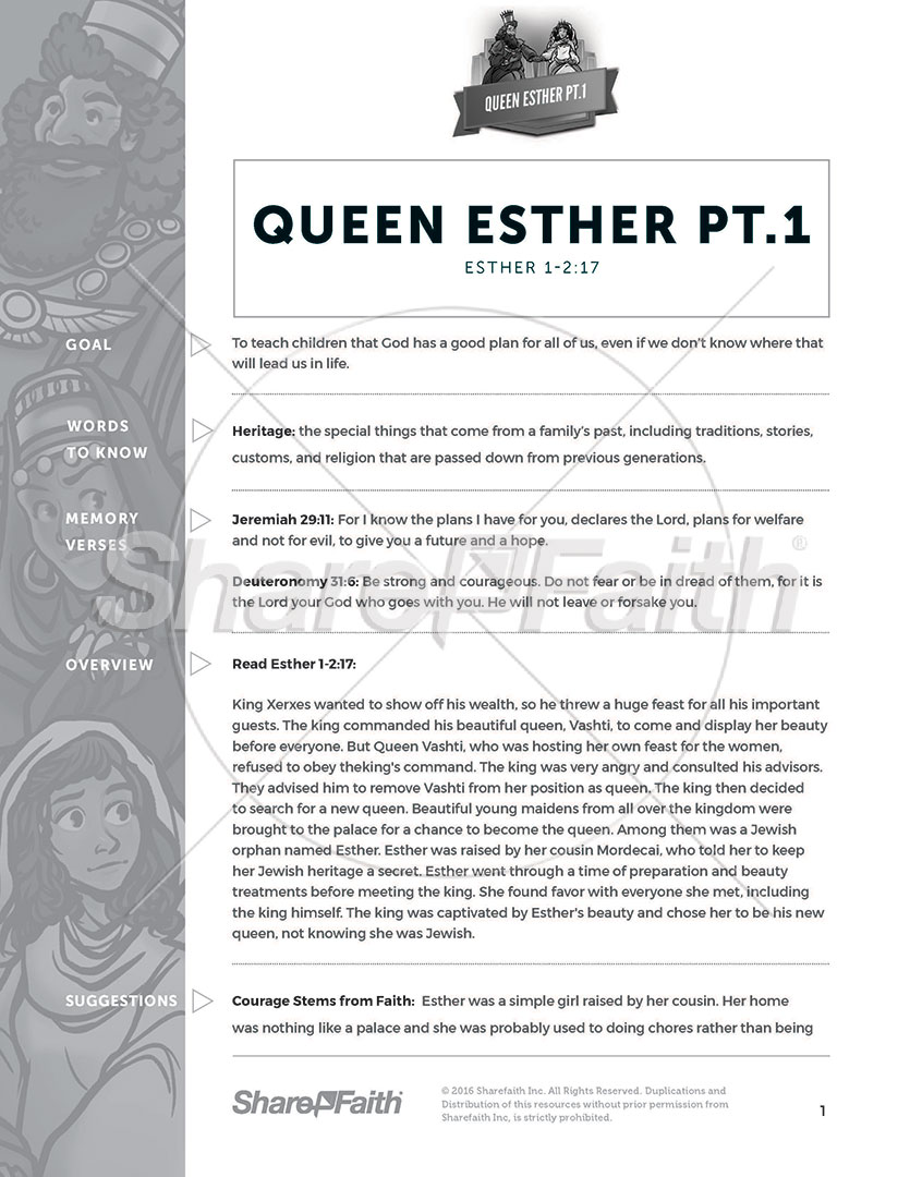 Queen Esther pt.1: Curriculum