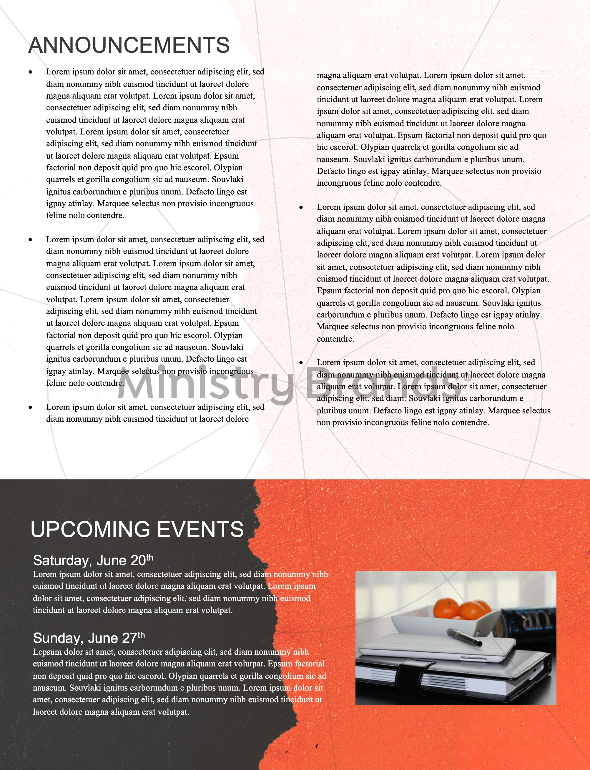 Stand Firm Orange Grunge: Newsletter