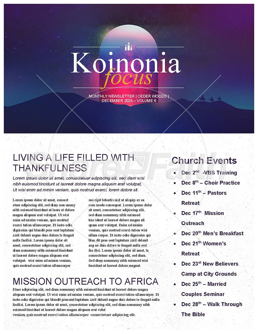 Candlelight Service: Newsletter