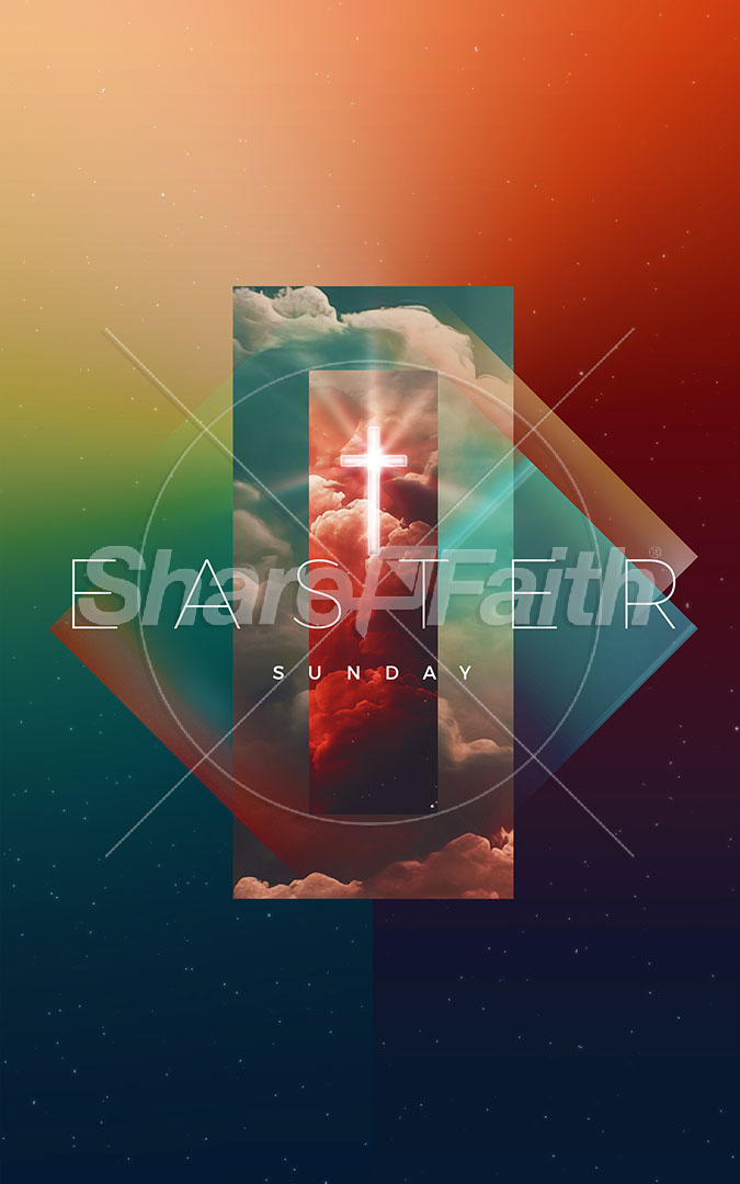 Easter Sunday Ethereal: Bifold Bulletin Cover