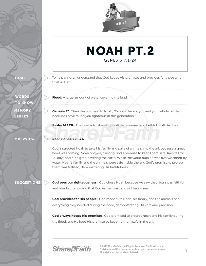 The Story of Noah – Part 2: Curriculum
