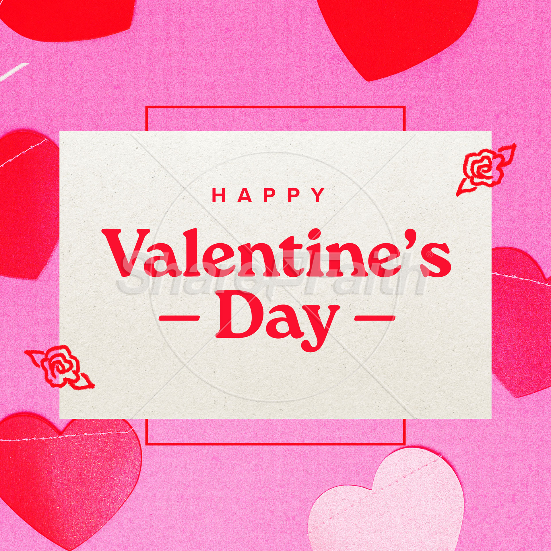 Valentine’s Day Pink Hearts: Social Media Graphics