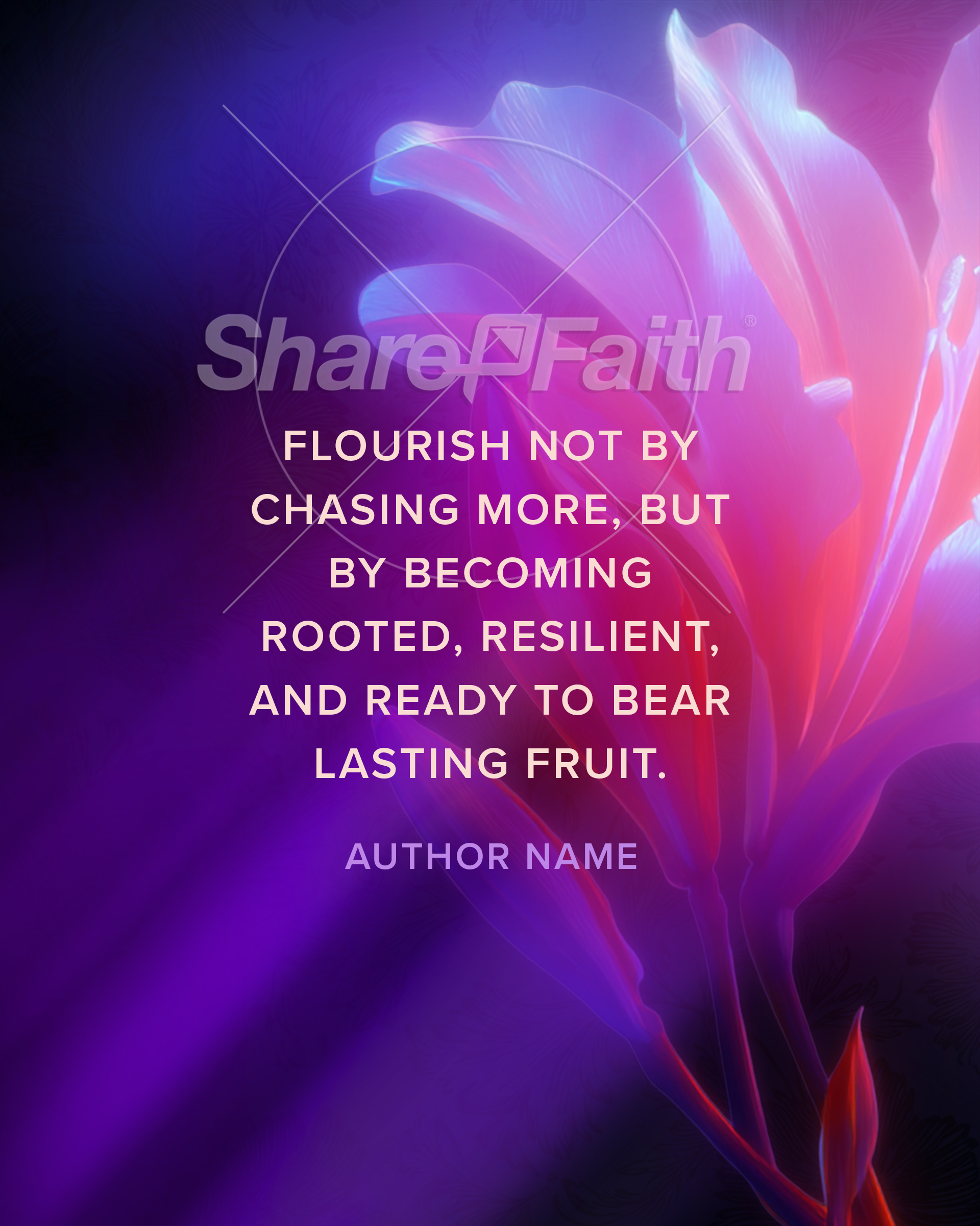 Flourish Neon Flower – Quote: Social Post