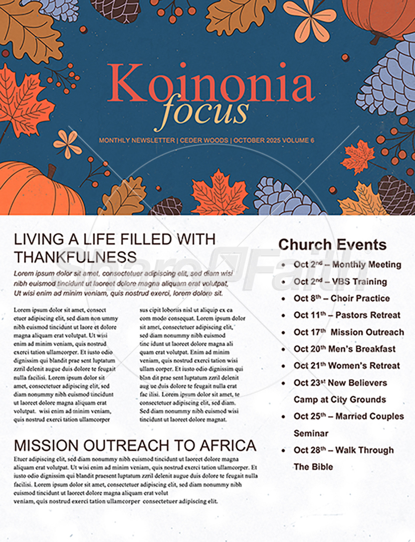 Fall Family Festival: Newsletter