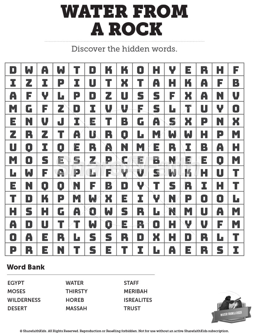 Water From A Rock: Word Search