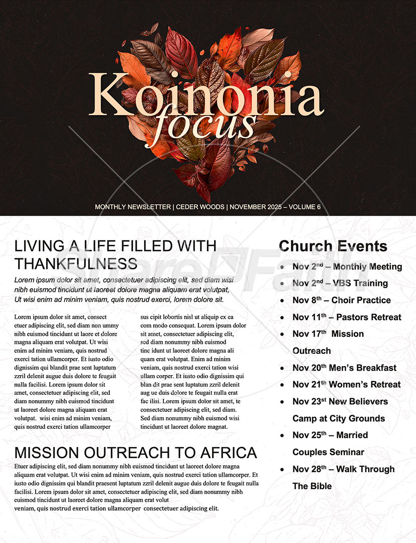 A Thankful Heart: Newsletter