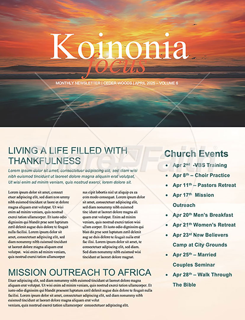 Easter Morning Sunrise: Newsletter