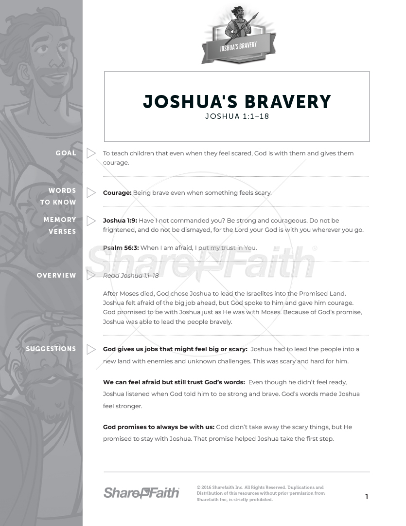 Joshua’s Bravery: Curriculum