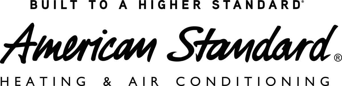 Logo for American Standard Heating & Air Conditioning reading 'Built to a Higher Standard.