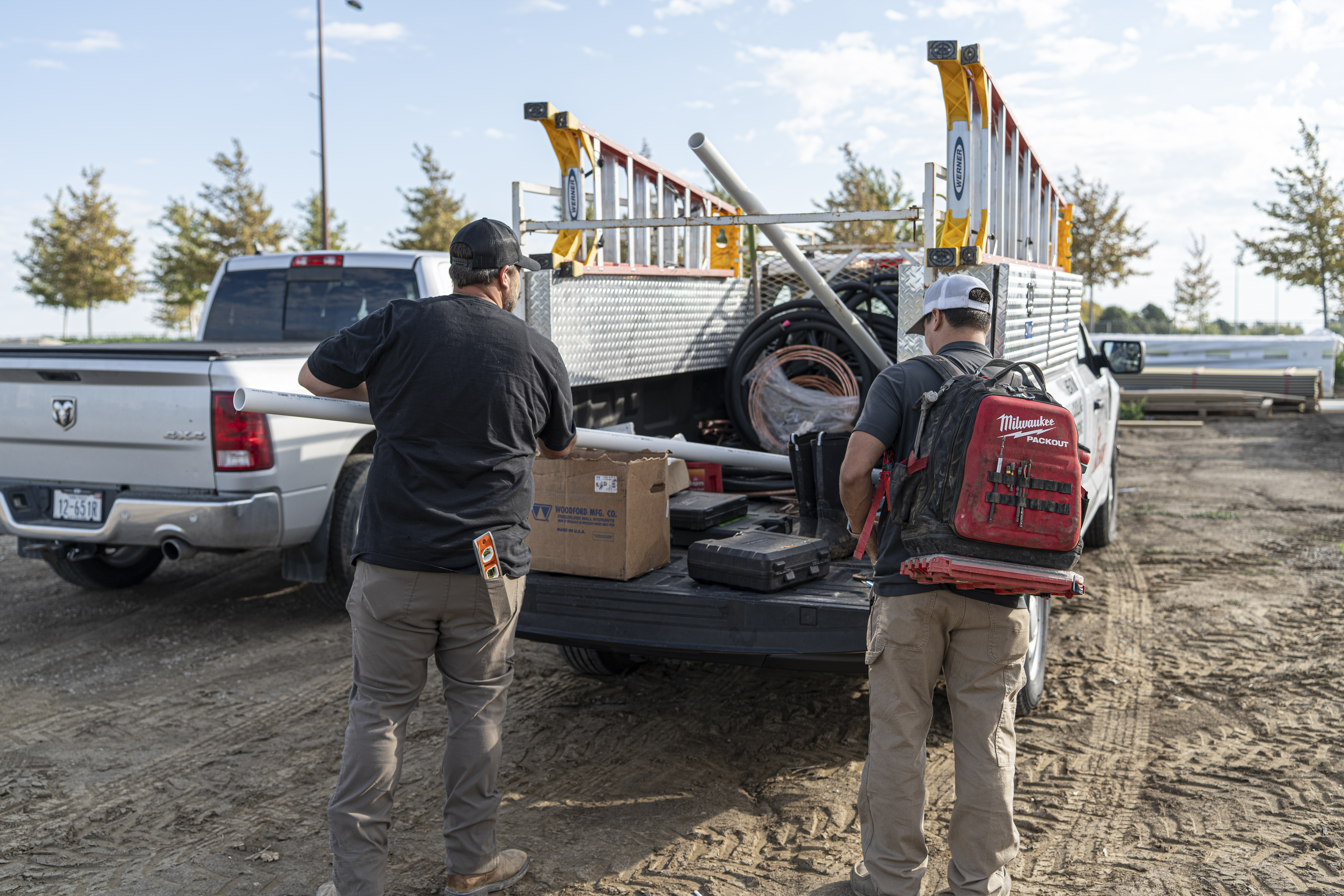 Frazier Company techs at a job site
