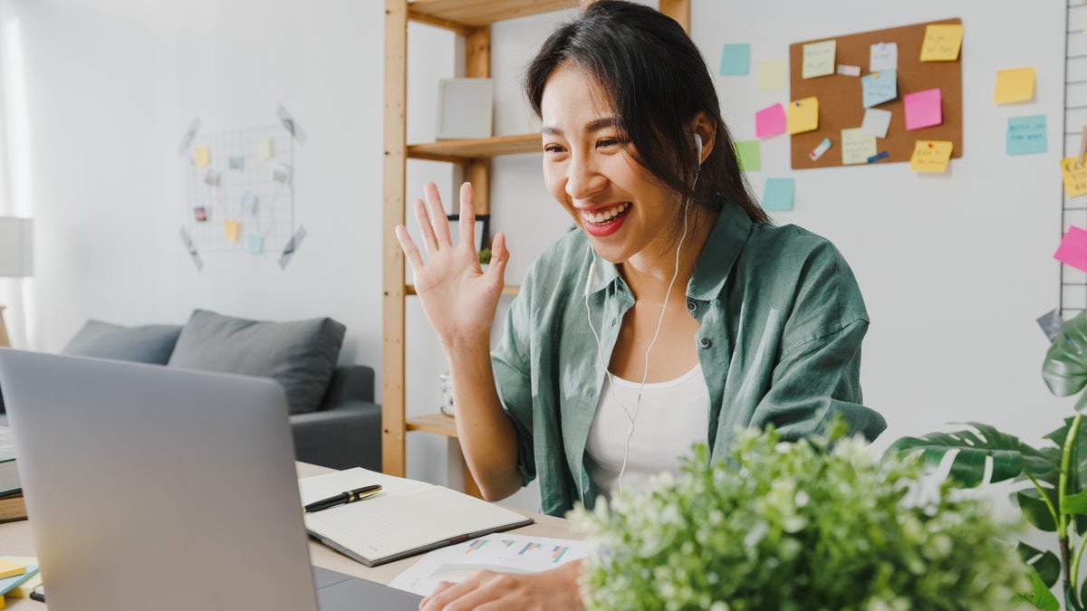 Entrepreneur learning at a laptop