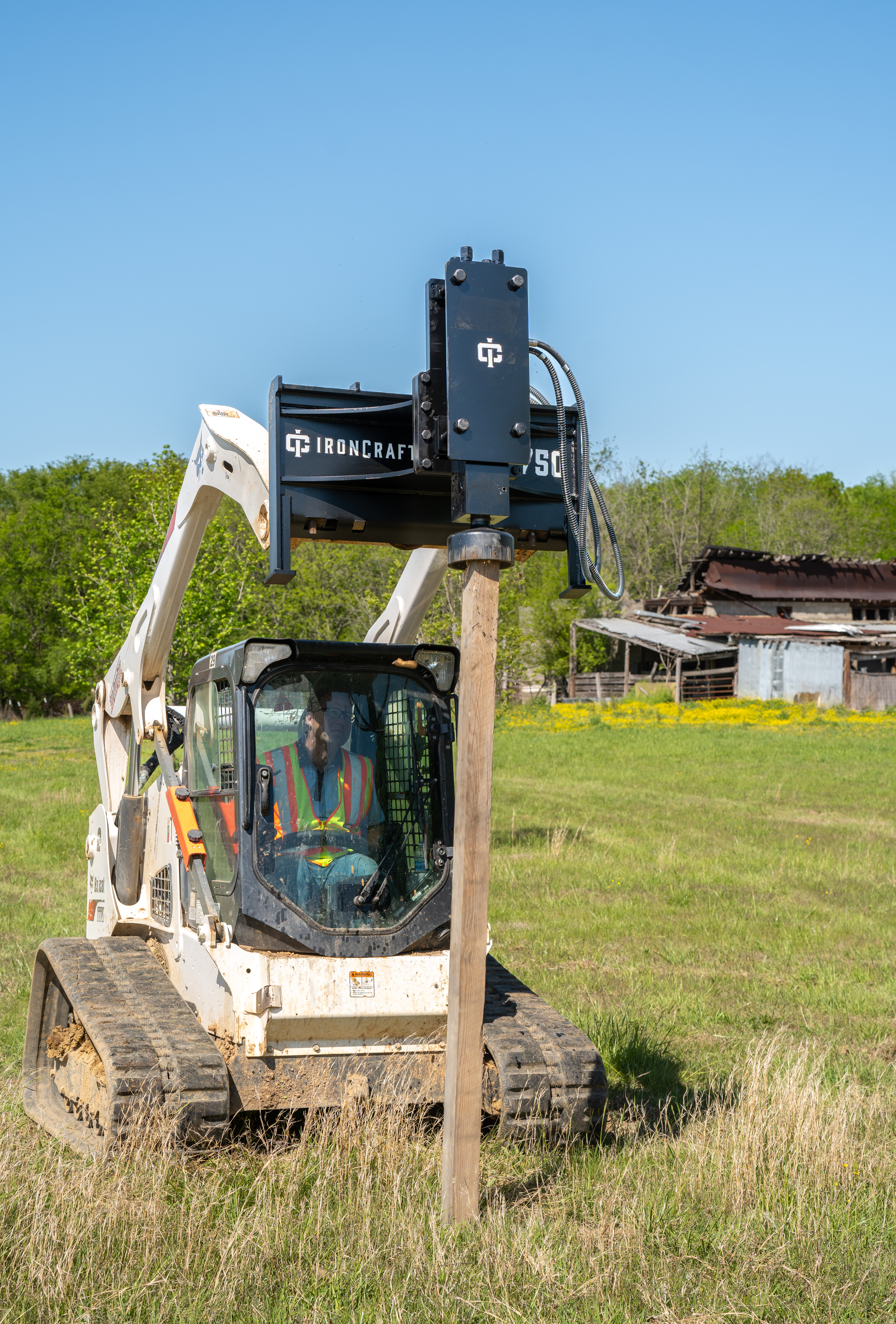 Post Driver Attachment IronCraft Tractor & Skid Steer Attachments