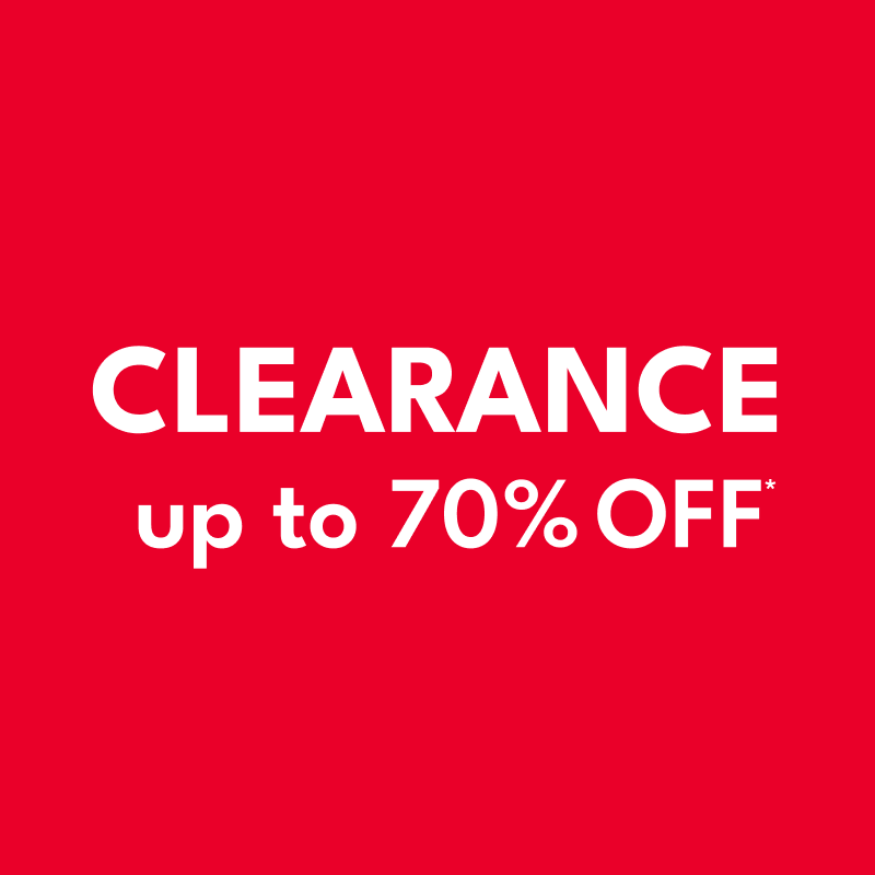 clearance up to 70% off*