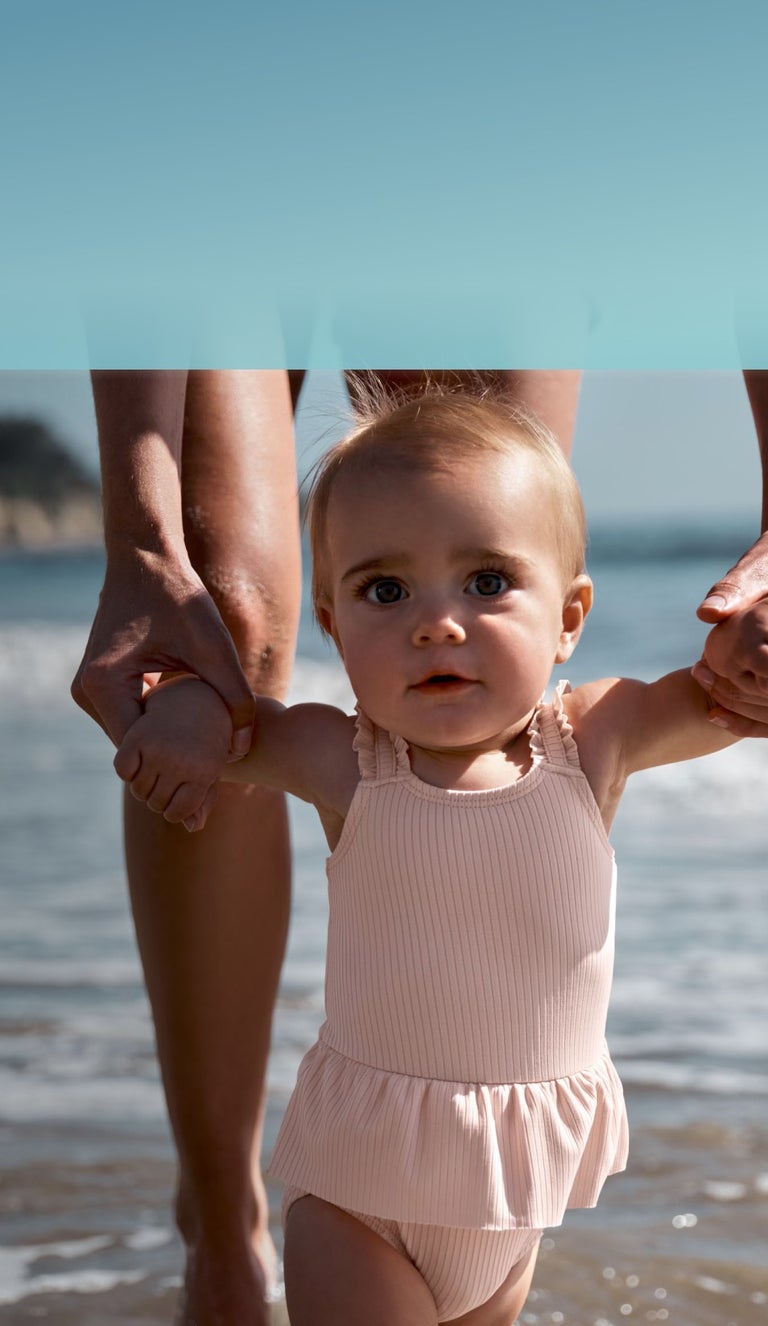 baby girl at the beach