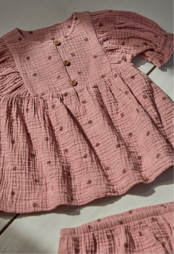 pale pink dress set
