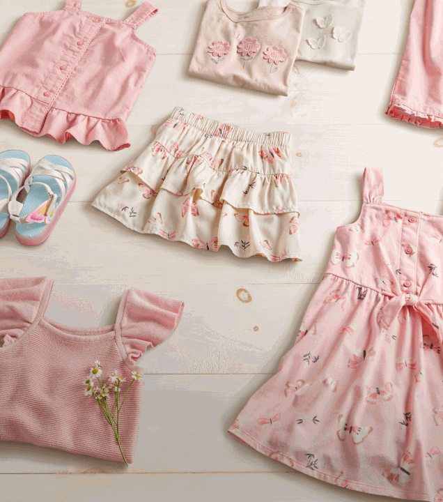 laydown of clothes