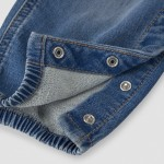 Baby Neutral Vintage Inspired Striped Chambray Overalls - Blue Wash