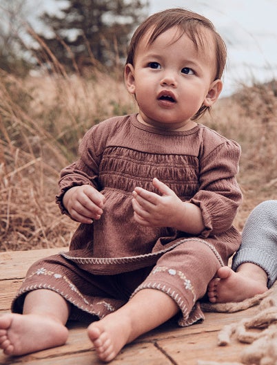 baby girl in outfit set