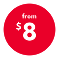 from $8