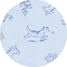 print with horses and cars