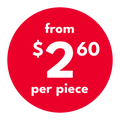 from $2.60 per piece