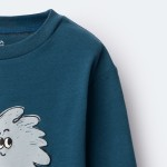 Toddler Otter Print Long-Sleeve Relaxed Graphic Tee - Cream