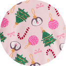 Holiday Pajama Print Pink Ornaments