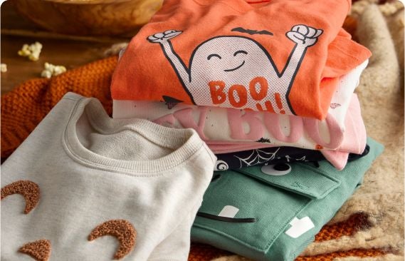 stack of halloween clothes