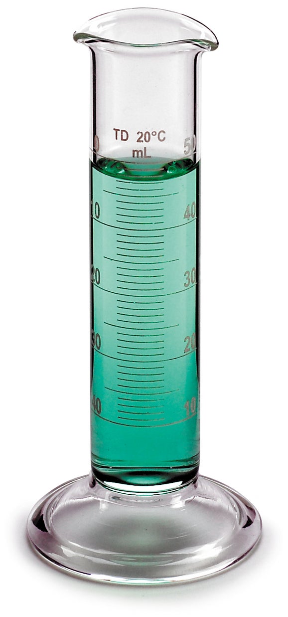 Cylinder, Graduated, Double Metric, Low Form, 50 mL