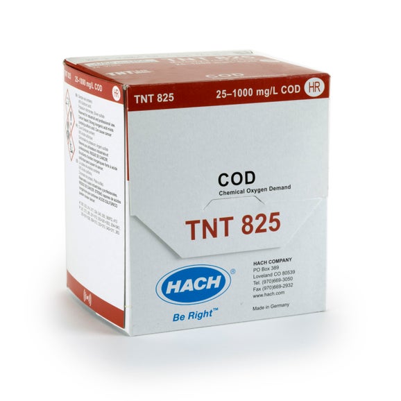 Chemical Oxygen Demand (COD) TNTplus Vial Test, Mercury-Free, HR (25-1,000 mg/L COD), 25 Tests