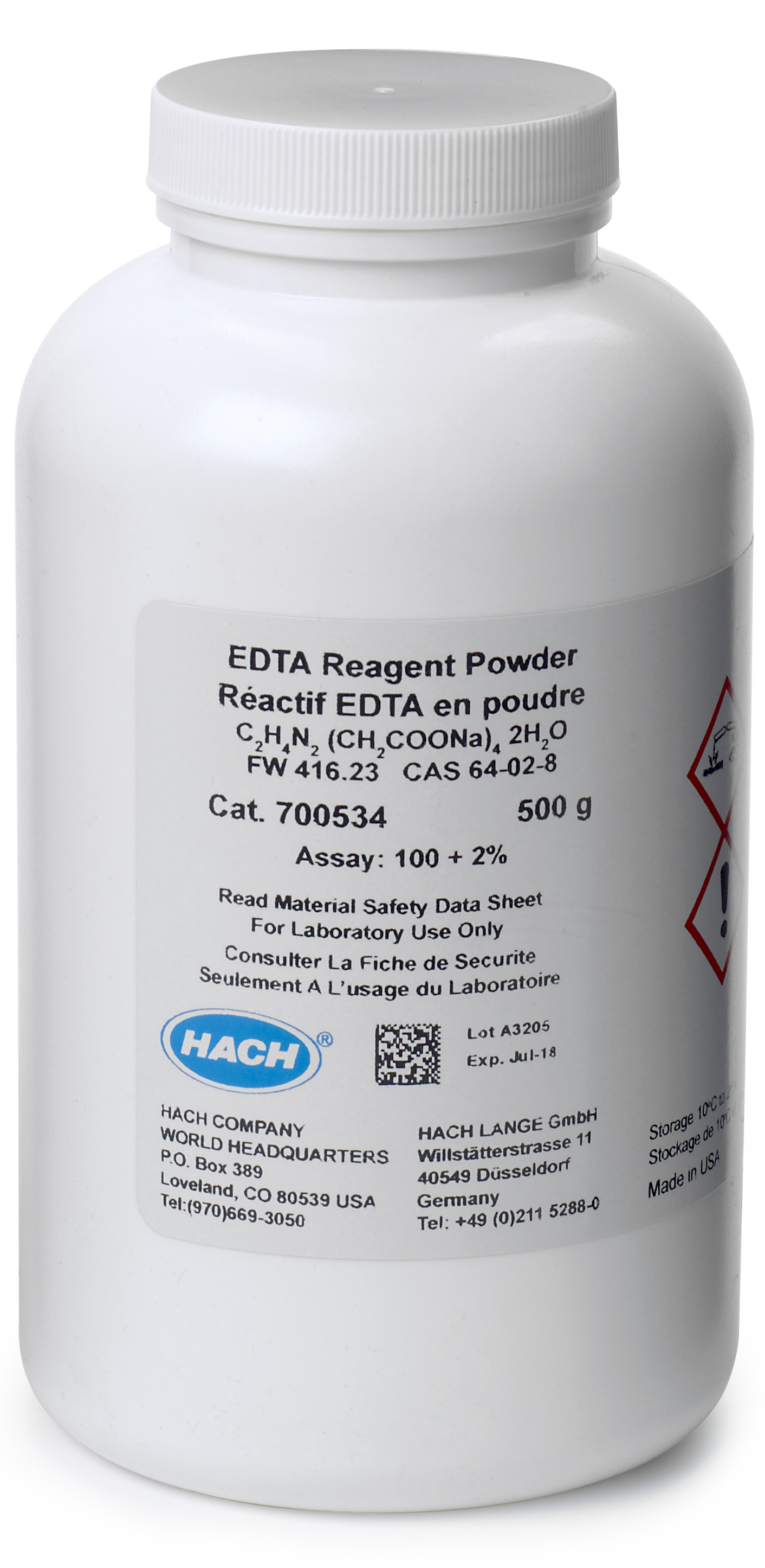 EDTA, Tetrasodium Salt, 500 G | Hach