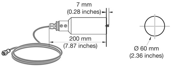 Solitax t-line sc Turbidity immersion probe, 0.001 - 4000 NTU, with wiper, PVC