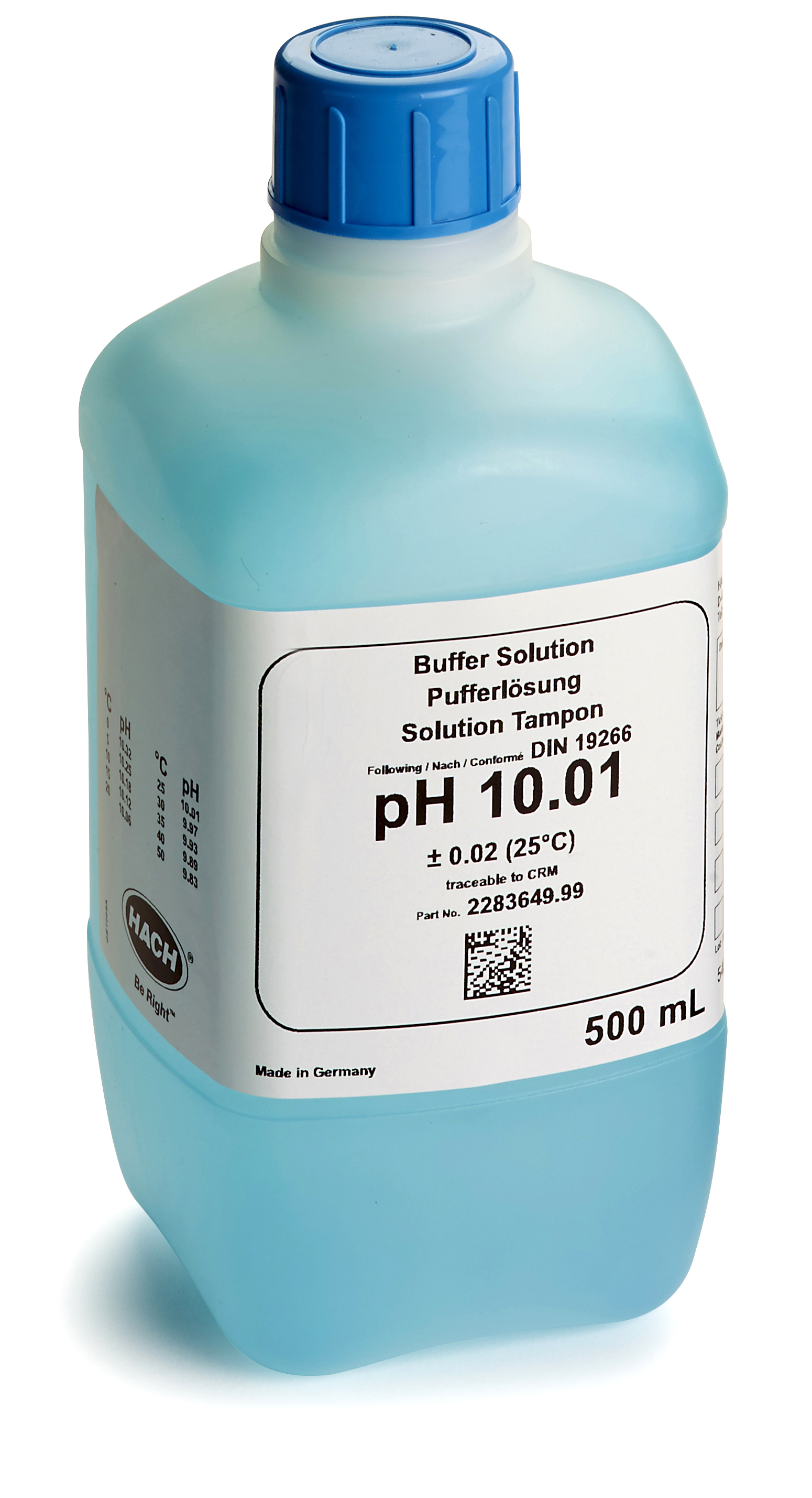 Hach PH 10.01 Buffer Solution, 4L – Reliable Calibration For PH Meters (Color-Coded Blue)
