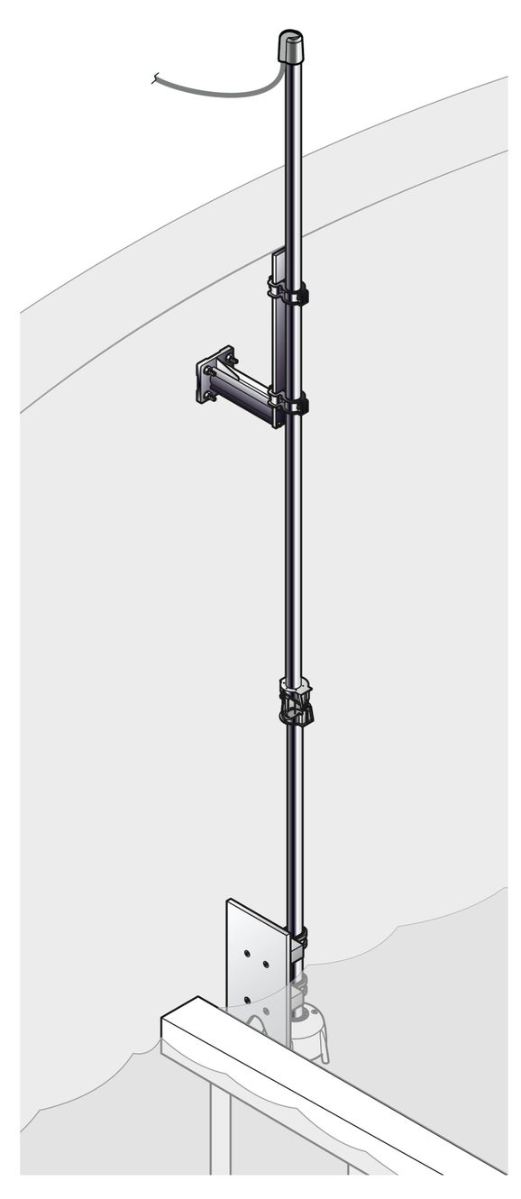 SONATAX Pole mounting hardware; Pivot mount SS pole 2m + 1m