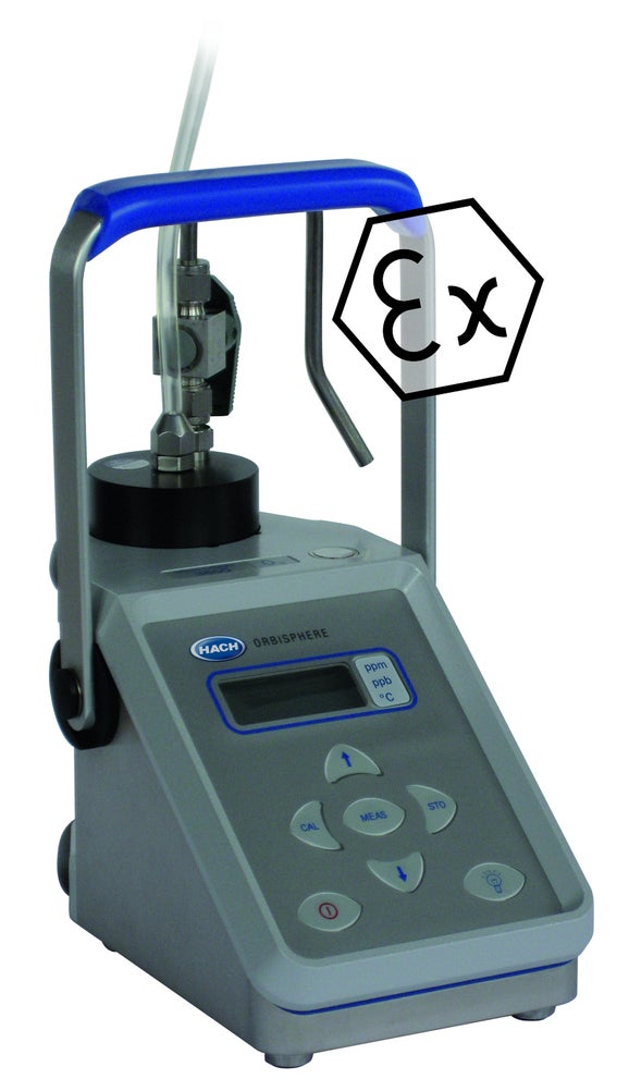 Orbisphere 3650Ex ATEX portable analyzer for gaseous or dissolved Oxygen (O₂), battery powered, units: % or ppm