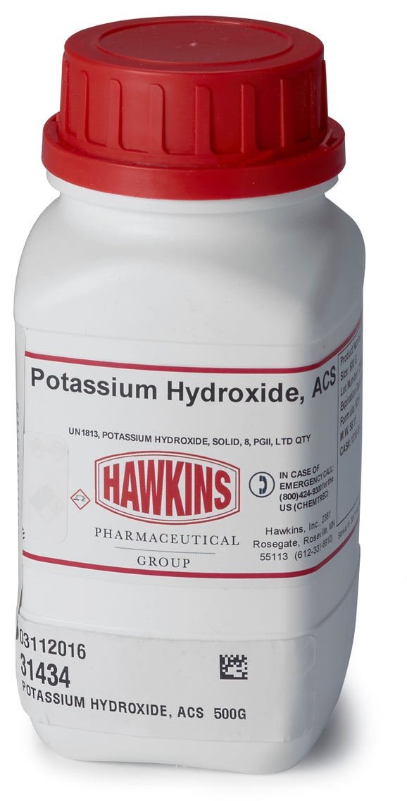 Potassium hydroxide pellets, 500 g