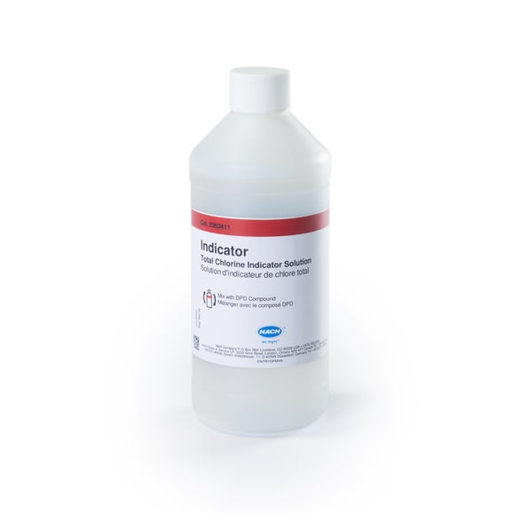 Total chlorine indicator solution for chlorine analyser CL17/CL17sc (473 mL)