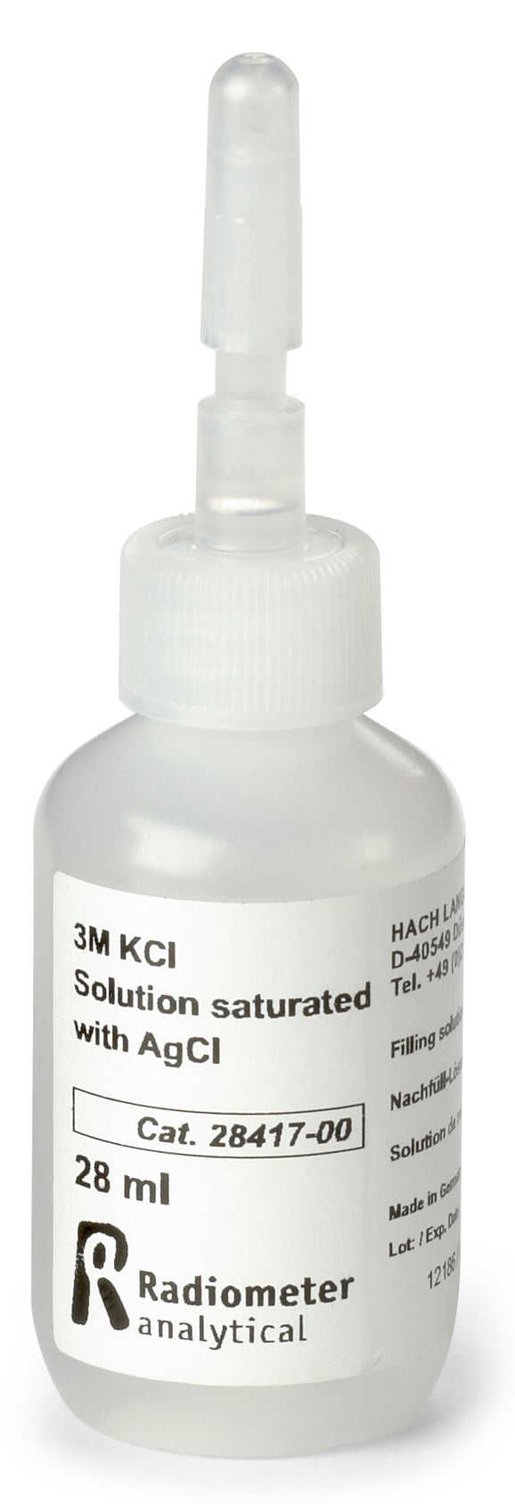Filling Solution, Reference, 3 M KCl with AgCl, 28 mL