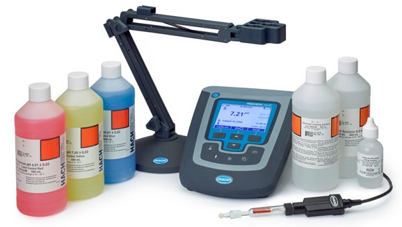 HQ440D Laboratory pH Meter Package with PHC745 Clogging-Free pH electrode for Difficult Samples