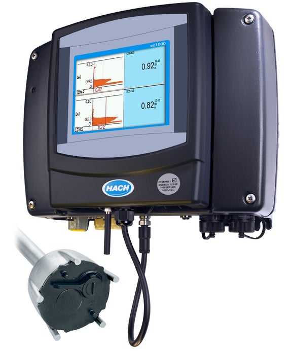 SC1000 Probe Module, 4 Sensor Connectors, 4 mA Output, 4 mA/digital Input, Modbus 485, 4 Relays, 100-240 VAC, with US plug