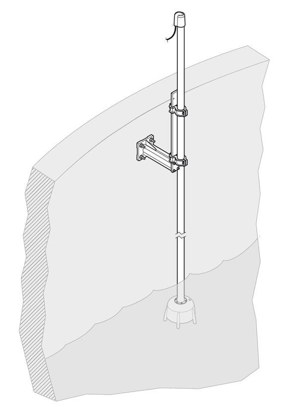 SONATAX Pole mounting hardware, 24cm bracket, SS pole 2m