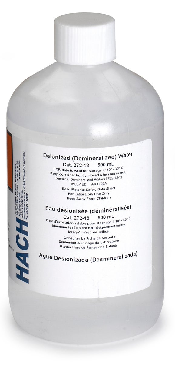 Deionized water, 500 mL