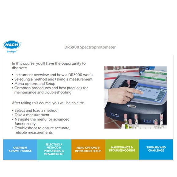 DR3900 Laboratory Spectrophotometer Operation and Maintenance Hach