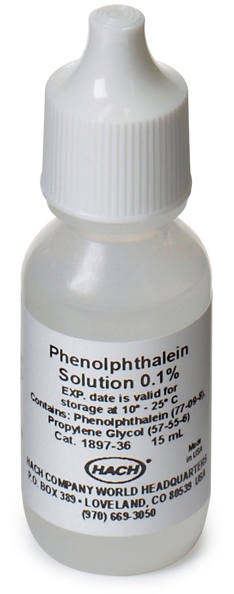 Phenolphthalein indicator solution, 1 g/L, 15 mL