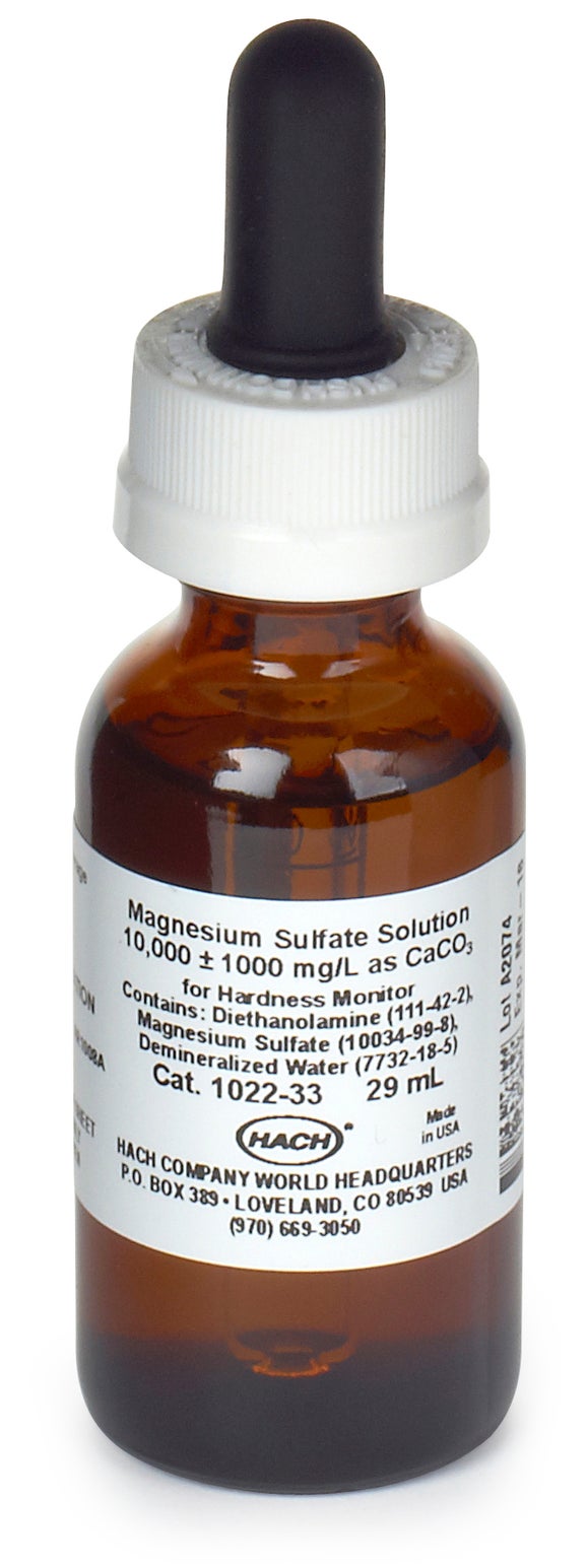 Magnesium Sulfate Standard, 29 mL, for Calcium Titration and Hardness Monitor, 10,000 mg/L as CaCO₃, for SP510