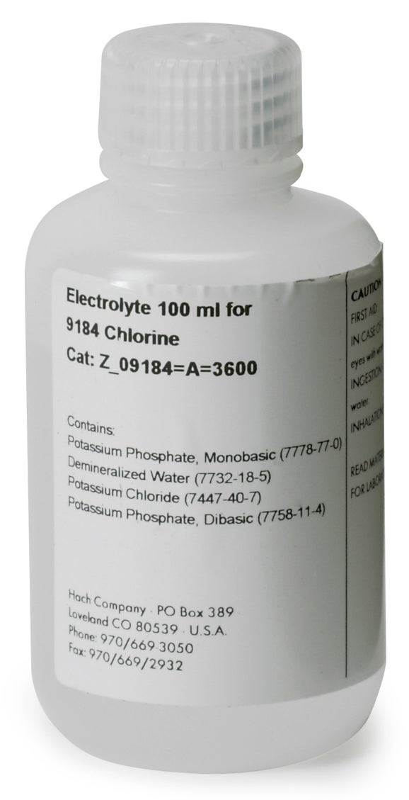 Electrolyte, 100 mL, for  9184sc HOCl (Hypochlorous Chlorine) Sensor