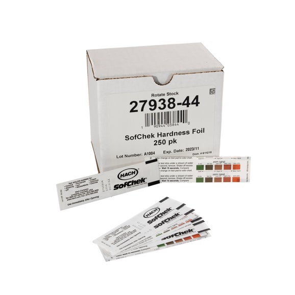 Total Hardness Test Strips, 0-425 mg/L, 250 tests, Individually Wrapped