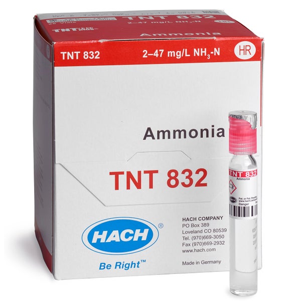 Ammonia TNTplus Vial Test, HR (2-47 mg/L NH₃-N), 25 Tests
